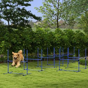 Set Agility per Cani Blu da 8 Pezzi con Barre di Salto Regolabili in Altezza e Borsa per il Trasporto, Barra Superiore Rimovibile per Proprietari di Animali Domestici - Product Image 2