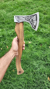LEGACY BLADES Hacha Tomahawk Industrial Hecha a Mano con Mango de Madera y Hoja de Acero de Alto Carbono, Herramienta de Supervivencia para Exteriores, OEM - Product Image 4