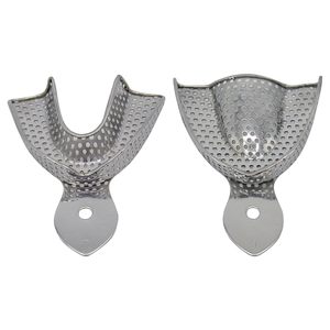 Juego Profesional de Bandejas Metálicas para Impresiones Dentales |   Bandejas Grandes Perforadas de Acero Inoxidable, Par Superior e Inferior para Adultos - Product Image 5