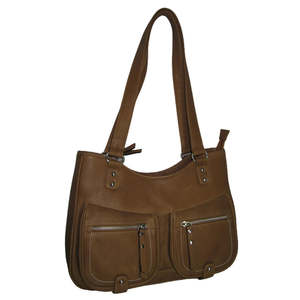 Bolso de hombro de diseño para mujer, hecho de cuero PU, bolso al por mayor con bolsillos con cremallera para uso diario. - Product Image 5