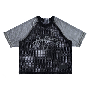 เสื้อยืดตาข่ายโพลีเอสเตอร์คุณภาพสูงจากผู้ผลิต ดีไซน์ล่าสุด เสื้อกีฬาสำหรับผู้ชาย ทรงบ็อกซี่คุณภาพพรีเมียม คอวี ผ้าตาข่าย - Product Image 2