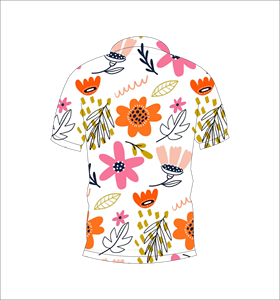 Polo à imprimé floral pour homme Terocionl, manches courtes, décontracté, en popeline de coton respirante, coupe classique, logo sur le devant - Product Image 5