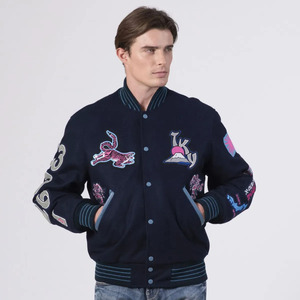 เสื้อแจ็คเก็ต Letterman สไตล์วิทยาลัยสำหรับผู้ชาย คลาสสิก ทรงเบสบอล บอมเบอร์โค้ท แฟชั่นลำลอง สตรีทแวร์ เสื้อคลุมคุณภาพพรีเมียม - Product Image 1