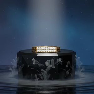 แหวนเพชรโมอิสซาไนต์ทองคำหรูหราสำหรับผู้หญิง ทรงกลม แหวนแต่งงาน แหวนหมั้น - Product Image 6