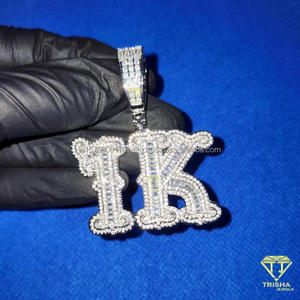 Luxury " JTG " Pendant With Lab Grown Diamond Hip Hop Chain Personalized Letter <b>Necklace</b> For Men Women - Product Image 3