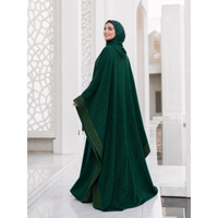 Abaya Femme Tricotée Vert Émeraude Personnalisée à Manches Papillon, Style Gulf, Vêtement Islamique Modeste, Fabricant Grossiste