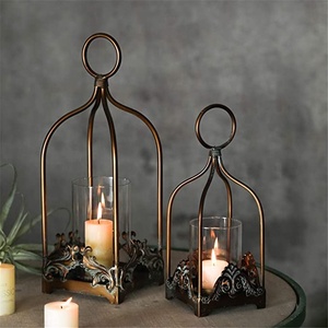 Vintage <b>Candle</b> <b>Lantern</b> Decorative Hurricane <b>Candle</b> <b>Holder</b> for Pillar Rustic Hanging Customization - Product Image 2