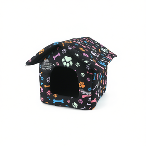 Cuccia per Animali Yommy M 46x49x41cm Design Colorato con Impronte di Zampe per Cani e Gatti - Product Image 2