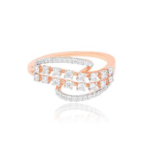 Anillo Abierto Asimétrico de Oro Rosa de 14K con Diamante Cultivado en Laboratorio - Product Image 2