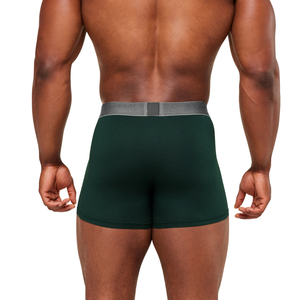 Boxers pour hommes vert foncé respirants, extensibles, compressifs, anti-humidité, pour le sport et la gym - Product Image 2