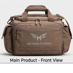 Sac de sport tactique grande capacité en toile avec fermeture éclair, sac de voyage et de sport portable, organisateur premium, grand sac de sport de type duffel - Product Image 1