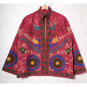 Veste en coton bohème faite à la main pour femmes, broderie Suzani, manteau ethnique - Product Image 1