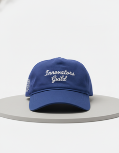 Gorra de béisbol azul personalizada con bordado de Innovators Guild |   Gorra de Papá con Diseño Personalizado |   Casual y Elegante - Product Image 5