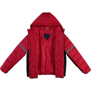 Veste d'hiver longue à capuche pour homme, avec logo personnalisé sur le devant, matelassée, coupe-vent, 100% polyester, coupe moderne, marque privée - Product Image 6