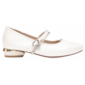 Chaussures plates Mary Jane en cuir véritable beige pour femmes Ann'S, bout carré, talon bas, confortables, chaussures de bureau pour femmes - Product Image 2