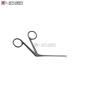 Pinza microajustable tipo cocodrilo con revestimiento negro para instrumentos quirúrgicos de precisión ORL, instrumentos médicos de otología, curvada a la derecha y serrada - Product Image 4