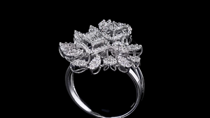 Anillo de Diamantes Cultivados en Laboratorio de Oro de 14K con Diseño Floral Ilusorio para Mujer, Anillo de Lujo con Certificado IGI, Regalo de Rodio, Anillo de Compromiso o Boda - Product Image 5