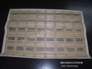 Handmade Natural Handwoven Check Pattern <b>Table</b> <b>Mat</b> with Beige Border - Product Image 2