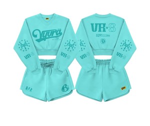 Ensemble de survêtement décontracté pour femme, tendance 2026, avec logo personnalisé, sweat-shirt à fermeture éclair intégrale en tricot à imprimé floral et short confortable - Product Image 6