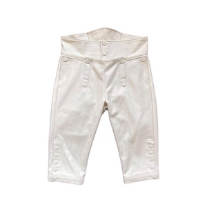 Pantalon Capri Taille Haute pour Homme avec Fermeture Boutonnée Style Formel Tissu Tissé Mi-Lourd Blanc - Product Image 1
