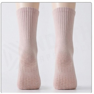 North Approach Crew <b>Socks</b> Solid Pink Anti-Slip Cotton Bamboo Fiber Adults Spring Casual Wear - Product Image 2
