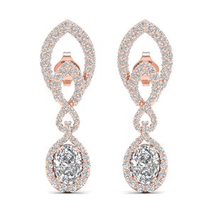 REYES Wholesale Price 14K Solid Gold Lab Grown Diamond Screw <b>Back</b> <b>Drop</b> Earrings For Bridal Luxury Wedding Wear Fine Jewelry - Product Image 2