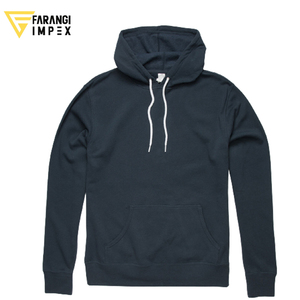 Sweat à capuche sport pour homme, coupe ample, style streetwear, brodé, 250 GSM, taille US, bleu marine, en tissu French Terry régulier - Product Image 1