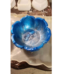 Frutero de Resina Ecológico de Lujo, Diseño Clásico Azul Marmoleado con Acabado Esmaltado, Ideal para Camping - Product Image 3