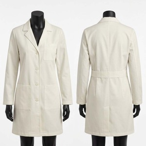 Bata de Laboratorio Blanca para Mujer, Algodón y Poliéster de Primera Calidad, 240 GSM, Corte Entallado, Manga Larga, Logotipo Bordado Personalizado - Product Image 1