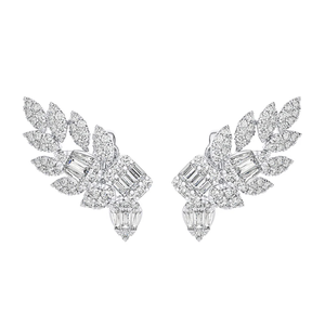 Boucles d'oreilles pendantes en or massif 14 carats avec diamants de laboratoire taille émeraude de 1,61 carat, certifiées IGI Luxeshine, idéales pour mariage ou cadeau - Product Image 2