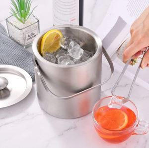Wall Stainless Steel Party Wine Vintage Champagne Ice <b>Buckets</b> <b>with</b> <b>Lid</b> and Handle Wall Stainless Steel Party Wine Vintage Champa - Product Image 6
