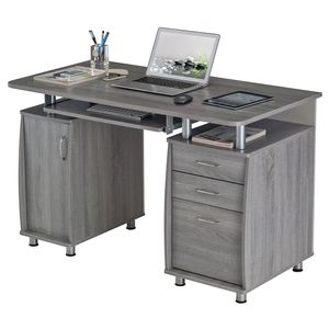 Grey Complete Workstation Computer Desk with Storage Features - Product Image 5