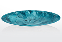 Assiette de service en résine faite à la main de 12 pouces avec motif marbré, forme ronde, passe au lave-vaisselle, écologique, pour la décoration de la maison et de la cuisine