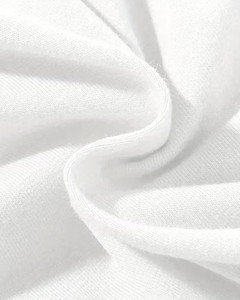 Men's White O-Neck Short Sleeve T-Shirt Regular Fit Casual Style 100% Cotton Jersey Fabric Solid Color Plain Dyed Knitted - Product Image 5