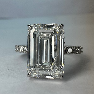 PT950 Platinum Radiant & Round Lab Grown Diamond Ring | 4.61 CT Fine Jewelry - Product Image 6