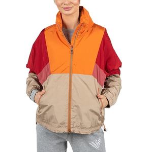 แจ็คเก็ตกันลมไนลอนแบบมีซิปสำหรับผู้หญิง สีสันตัดกัน ผลิตตามสั่งขายส่ง สำหรับฤดูใบไม้ร่วง ซับในตาข่ายระบายอากาศ น้ำหนักเบา ถักทอ - Product Image 1