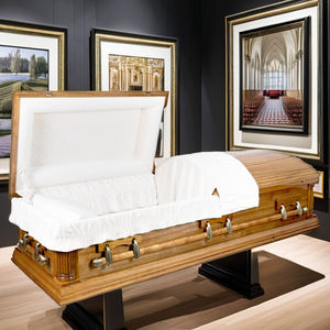Ataúdes de madera maciza de estilo norteamericano DSP Heritage CKT2002 de alta calidad, venta al por mayor, urnas funerarias, acabado brillante - Product Image 1