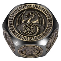 Dés à spinner en alliage de zinc, rotatifs, polyédriques à 8 faces, gravés, pour D&D et jeux de table RPG
