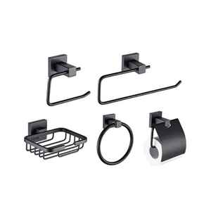 Minimalist Classic Wall Mounted Waterproof Towel Holder Stainless Steel Bath Rack <b>Black</b> Silver Gold Finish - Product Image 4