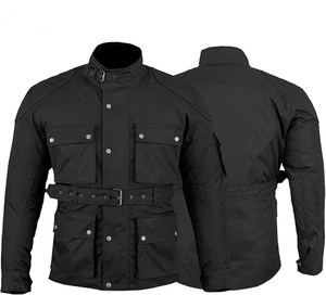Veste de moto pour homme SAMROZ SPORTS, avec protections CE, en velours côtelé, équipement de course, grandes poches réglables - Product Image 1