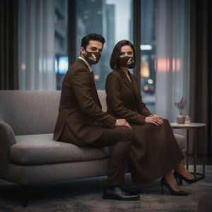 ชุดสูทลำลองผู้หญิงทรงสลิม ดีไซน์ล่าสุด กระดุมสองแถว ผ้าทอผสมคอตตอนและโพลีเอสเตอร์ สำหรับงานทางการและธุรกิจ - Product Image 2