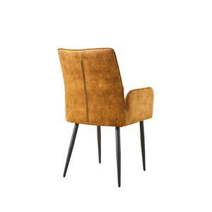 Set di 2 Sedie da Pranzo Moderne Giallo Senape con Sedute Imbottite Morbide e Struttura in Ferro - Product Image 4