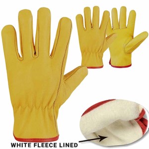 Guantes de Conducción de Cuero de Vaca de Primera Calidad, Protección de Manos para Seguridad Industrial, Resistentes al Calor, Duraderos, Guantes de Jardinería - Product Image 5