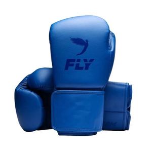 Gants de boxe d'entraînement légers en cuir bleu avec fermeture à lacets, respirants pour adultes - Product Image 1