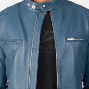 Hot Selling <b>Men</b> Casual Leather <b>Jacket</b> Windproof Breathable Stand Collar Zipper Closure <b>Canvas</b> Fabric Winter <b>Jacket</b> Made Pakistan - Product Image 6