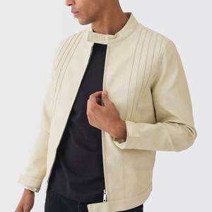 Veste en cuir pour homme de style motard, modèle 2027, prix abordable, en cuir pleine fleur, respirante et de bonne qualité - Product Image 1