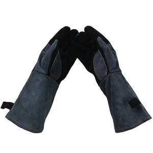 BBQ Leather <b>Gloves</b> <b>Cooking</b> <b>Gloves</b> Heat Protection Outdoor Supplier Leather BBQ <b>Gloves</b> Heat Resistant Grill <b>Cooking</b> <b>Gloves</b> - Product Image 3