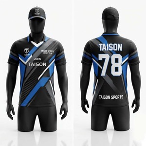 Premium 100% Polyester Cricket Jersey 240g Heat-Transfer Printing Breathable Maroon Red <b>Gold</b> Panel Custom Logo Name <b>Number</b> - Product Image 1