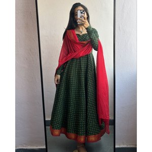 Hermoso vestido de fiesta de talla XL y Dupatta para mejorar tu aspecto elegante - Product Image 3