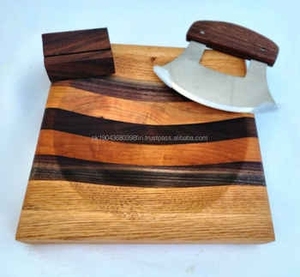 Cuchillo de Damasco Tradicional de Espiga Completa Multiusos, Cuchillo para Cortar Pizza, Hacha para Picar Carne, Cuchillo Utilitario, Cuchillo para Cortar Pizza, Hacha con Funda de Cuero - Product Image 2